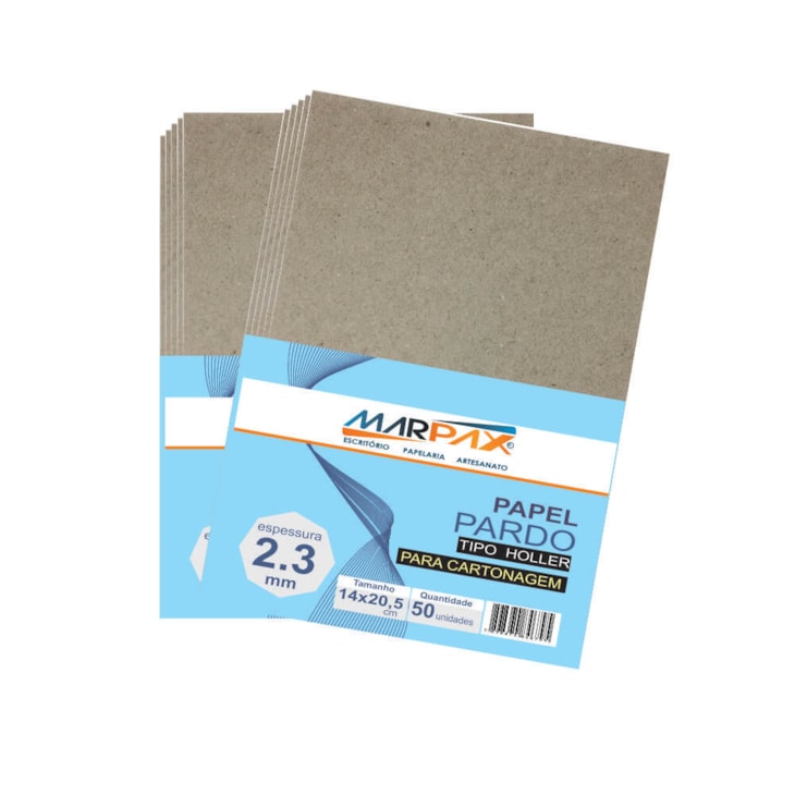 Papel para Cartonagem Pardo Tipo Holler 2,3mm A4 com 50un