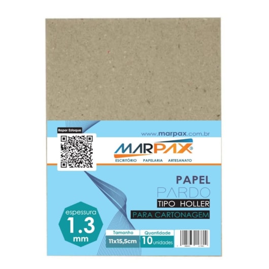 Papel para cartonagem Tipo Holler 1,3mm 11x15,5cm Marpax 10un Papel para cartonagem Tipo Holler 1,3mm 11x15,5cm Marpax 10un