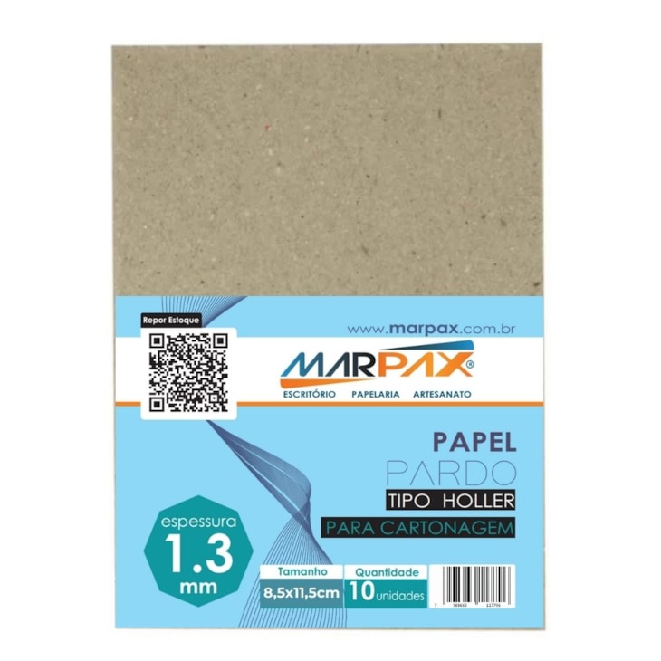 Papel para cartonagem Tipo Holler 1,3mm 8,5x11,5cm Marpax 10un