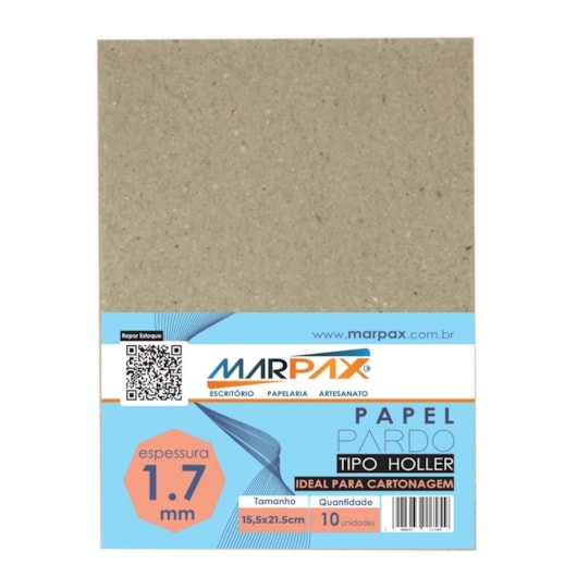 Papel para cartonagem Tipo Holler 1,7mm 15,5x21.5cm Marpax 10un Papel para cartonagem Tipo Holler 1,7mm 15,5x21.5cm Marpax 10un