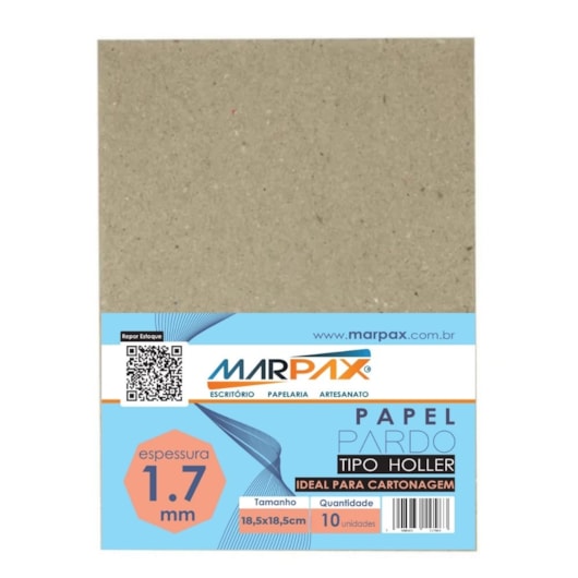 Papel para cartonagem Tipo Holler 1,7mm 18,5x18,5cm Marpax 10un Papel para cartonagem Tipo Holler 1,7mm 18,5x18,5cm Marpax 10un