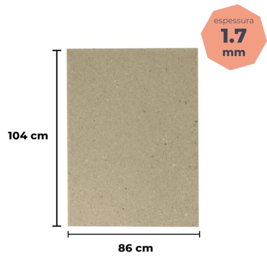Papel para cartonagem Tipo Holler 1,7mm 86x104cm Marpax 01un Papel para cartonagem Tipo Holler 1,7mm 86x104cm Marpax 01un