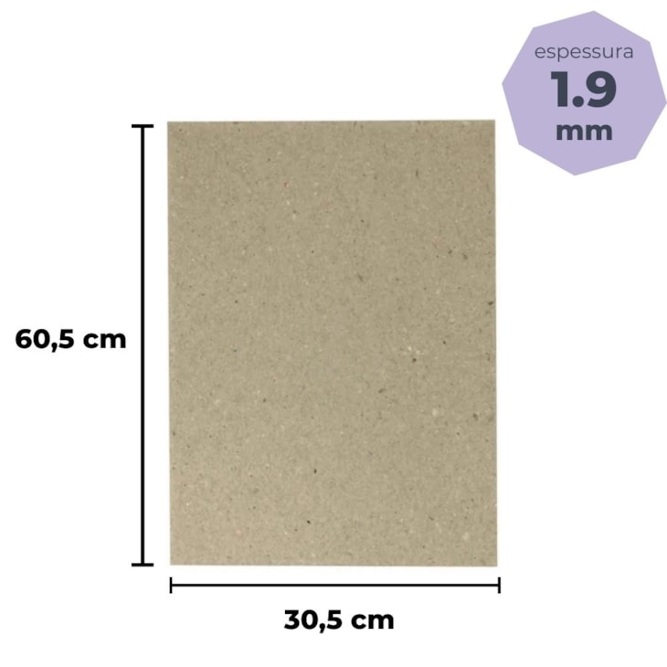 Papel para Cartonagem Tipo Holler 1,9mm 30,5X60,5cm 10un