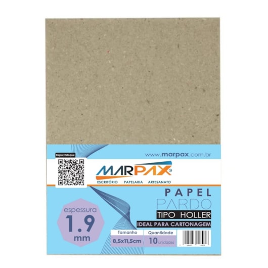 Papel para cartonagem Tipo Holler 1,9mm 8,5x11,5cm Marpax 10un Papel para cartonagem Tipo Holler 1,9mm 8,5x11,5cm Marpax 10un