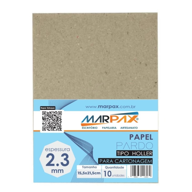 Papel para cartonagem Tipo Holler 2,3mm 15,5x21.5cm Marpax 10un