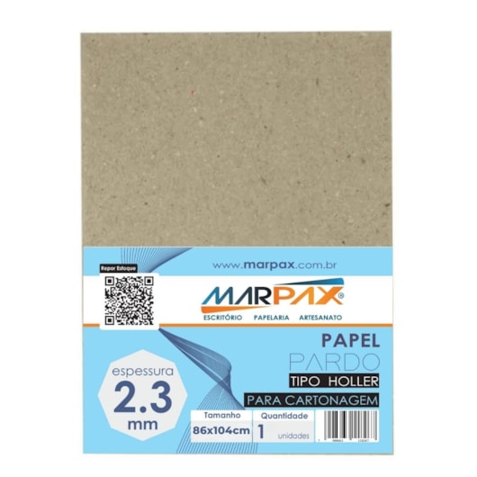Papel para cartonagem Tipo Holler 2,3mm 86x104cm Marpax 01un Papel para cartonagem Tipo Holler 2,3mm 86x104cm Marpax 01un