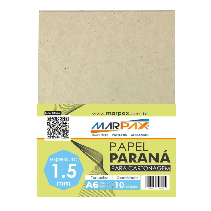 Papel paraná para Cartonagem 1,5mm A6 105X148mm Marpax 10un