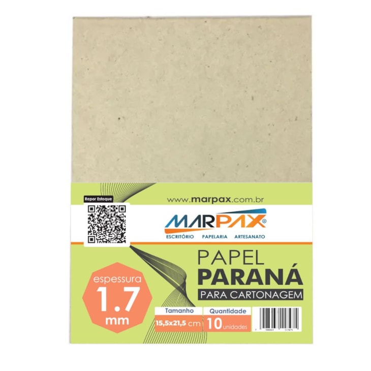 Papel Paraná para cartonagem 1,7mm 15,5x21.5cm Marpax 10un