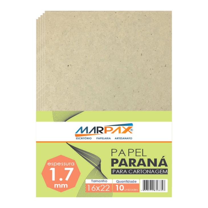 Papel Paraná para Cartonagem 1,7mm 16x22cm Marpax com 10un