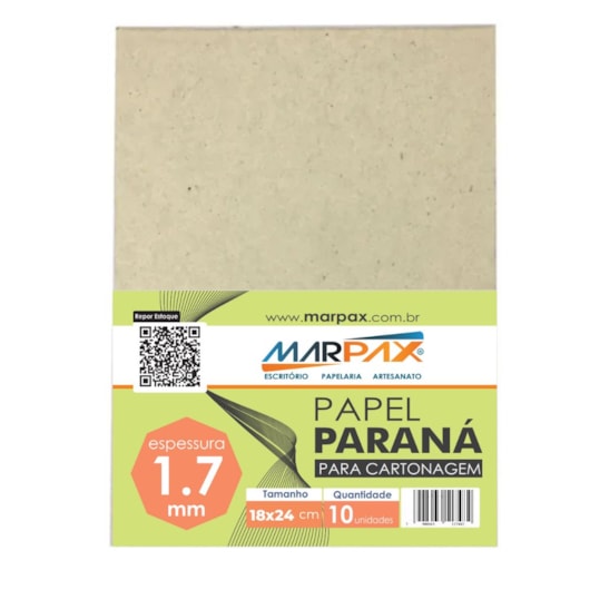 Papel Paraná para cartonagem 1,7mm 18x24cm Marpax 10un