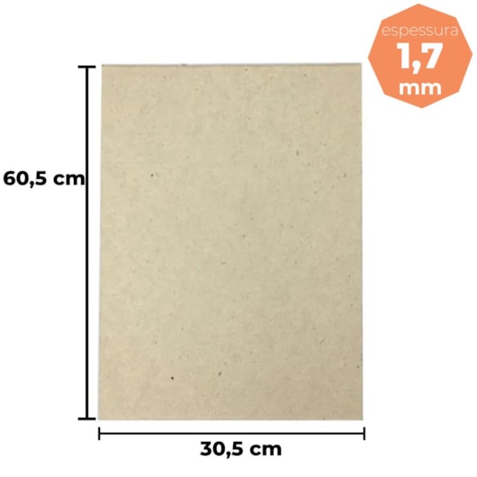 Papel Paraná para cartonagem 1,7mm 30,5x60,5cm Marpax 10un