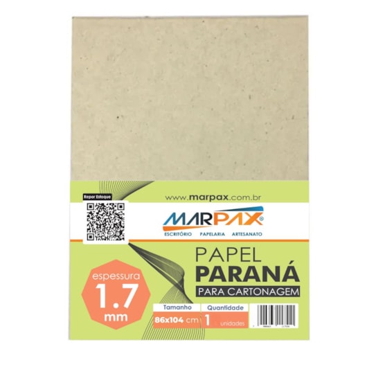 Papel Paraná para cartonagem 1,7mm 86x104cm Marpax 01un