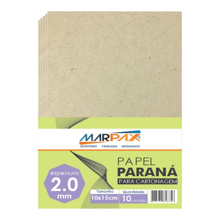 Papel Paraná para Cartonagem 2,0mm 10x15cm Marpax com 10un