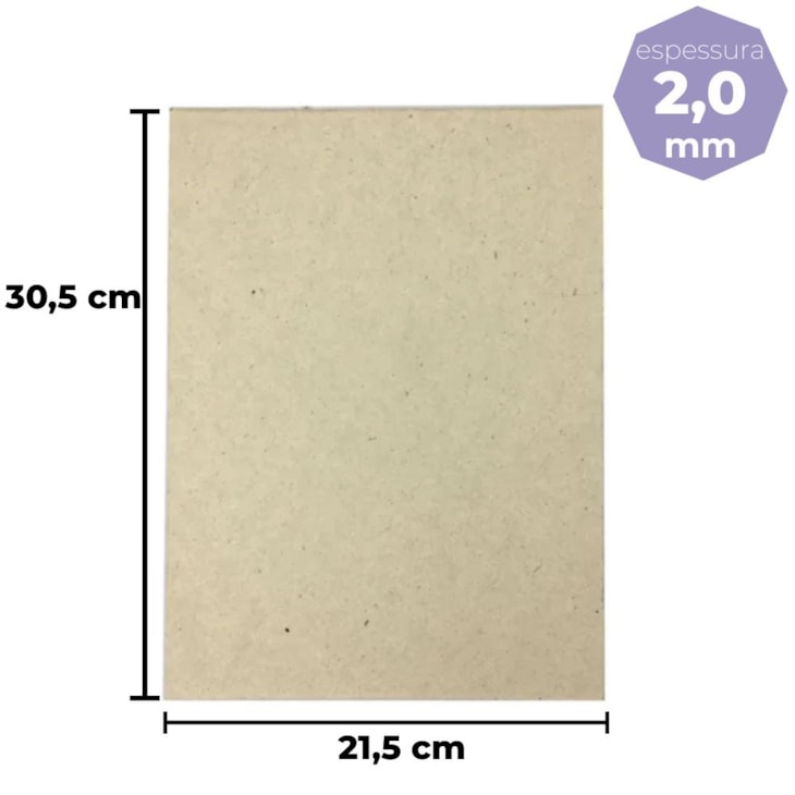 Papel Paraná para cartonagem 2,0mm 21,5x30,5cm Marpax 10un