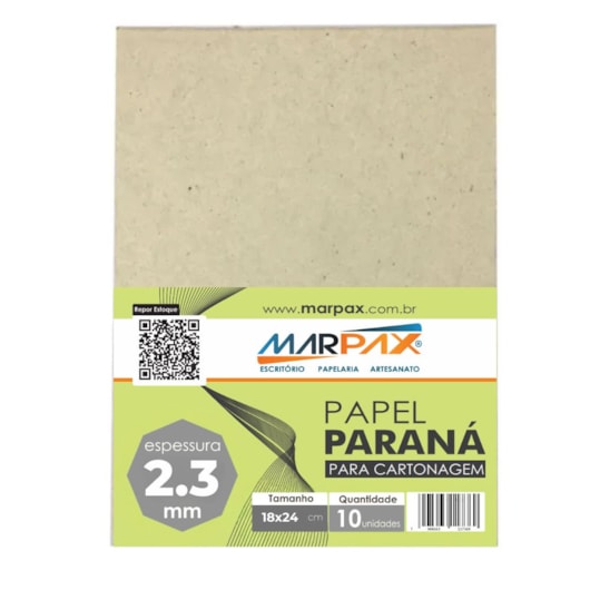 Papel Paraná para cartonagem 2,3mm 18x24cm Marpax 10un
