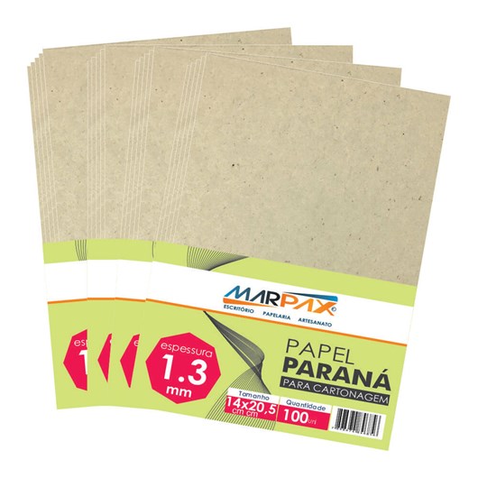 Papel Paraná para cartonagem Marpax 1,3mm 14x20,5cm 100un
