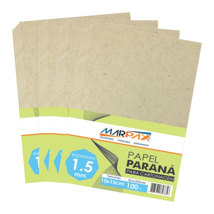 Papel Paraná para cartonagem Marpax 1,5mm 10x15cm 100un