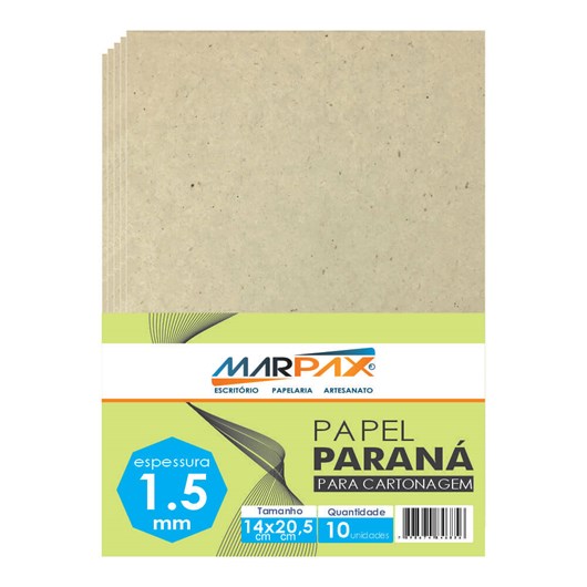 Papel Paraná para cartonagem Marpax 1,5mm 14x20,5cm 10un