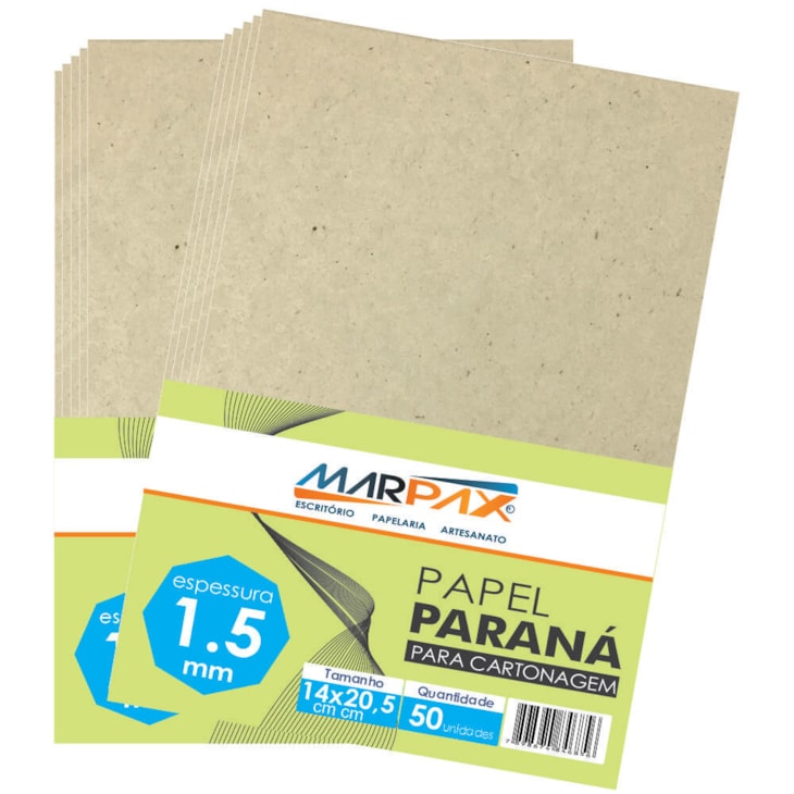 Papel Paraná para cartonagem Marpax 1,5mm 14x20,5cm 50un