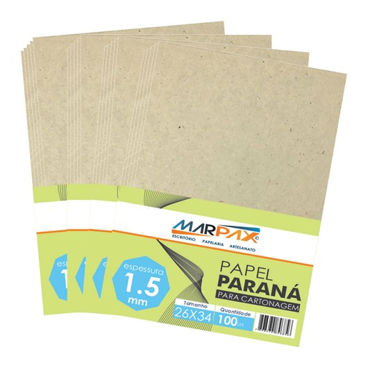 Papel Paraná para cartonagem Marpax 1,5mm 26x34cm 100un