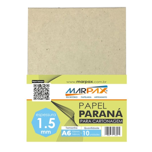 Papel Paraná para Cartonagem Marpax 1,5mm A6 10,5x14,8cm 10un