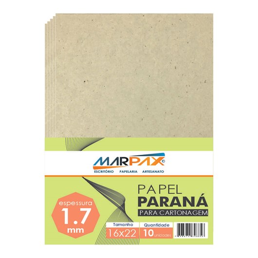 Papel Paraná para cartonagem Marpax 1,7mm 16x22cm 10un