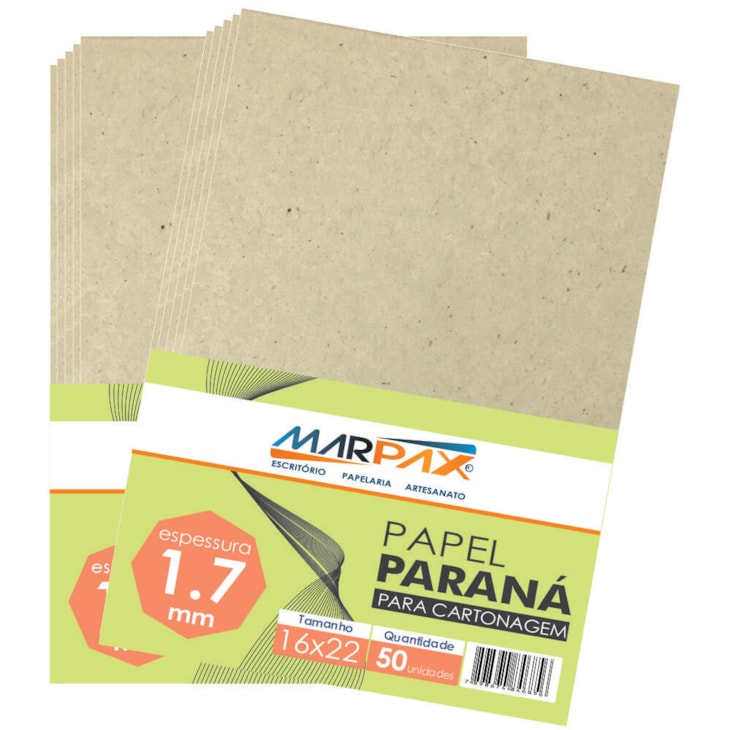Papel paraná para Cartonagem Marpax 1,7mm 16X22cm com 50un
