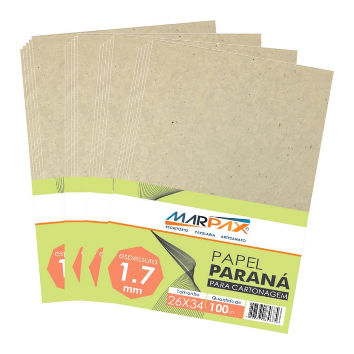 Papel paraná para Cartonagem Marpax 1,7mm 26X34cm com 100un