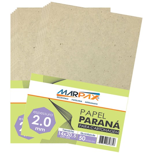 Papel Paraná para cartonagem Marpax 2,0mm 14x20,5cm 50un