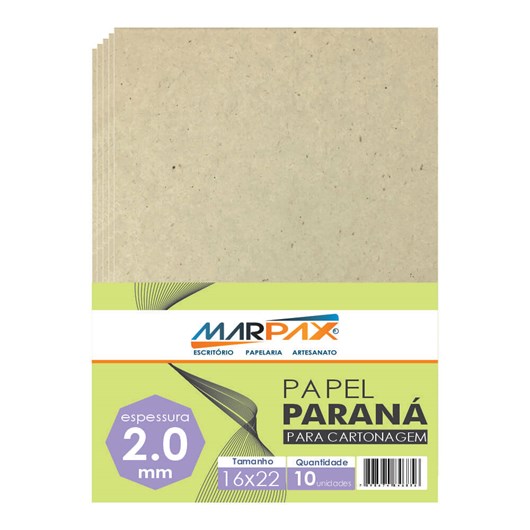 Papel Paraná para cartonagem Marpax 2,0mm 16x22cm 10un
