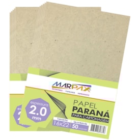 Papel paraná para Cartonagem Marpax 2,0mm 16X22cm com 50un