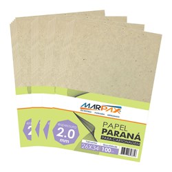 Papel Paraná para cartonagem Marpax 2,0mm 26x34cm 100un