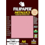 Papel Perolado Rosa A4 210x297mm 180g/m² Filipaper 15 folhas