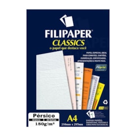 Papel Pérsico Branco A4 210X297mm 180g/m² Filipaper 50fls