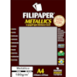 Papel Prata Metalizado A4 210x297mm 180g Filipaper 15fls