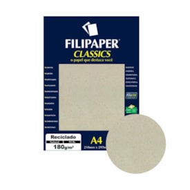 Papel Reciclado Natural 180g Filipaper 50 Folhas