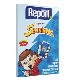 Papel Sulfite Report Senninha A4 75g/m² Cor Azul 100fls