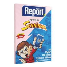 Papel Sulfite Report Senninha A4 75g/m² Cor Rosa 100fls