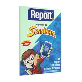Papel Sulfite Report Senninha A4 75g/m² Cor Verde 100fls