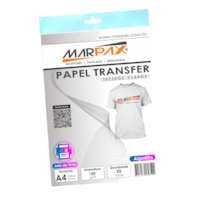 Papel Transfer Jato Tinta A4 Tecido Claro 150g Marpax 10fls