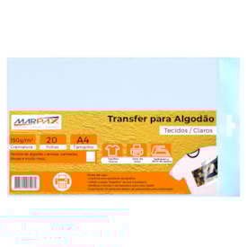 Papel Transfer Jato Tinta A4 Tecido Claro 150g Marpax 20fls