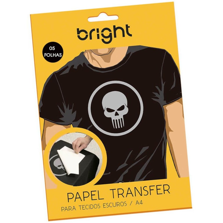 Papel Transfer para Algodão A4 Tecidos Escuros Bright 5 fls