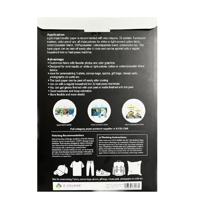 Papel Transfer Tecidos Claros para Algodão A4 X-Colour