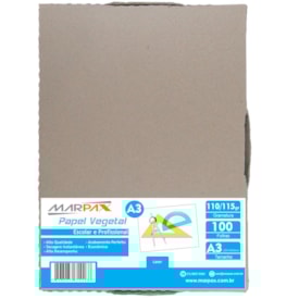 Papel Vegetal A3 297X420mm 110/115 g/m² Translúcido 100fls