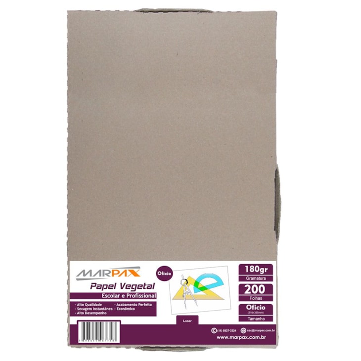 Papel Vegetal Ofício 216x355mm 180g/m² Translúcido 200fls