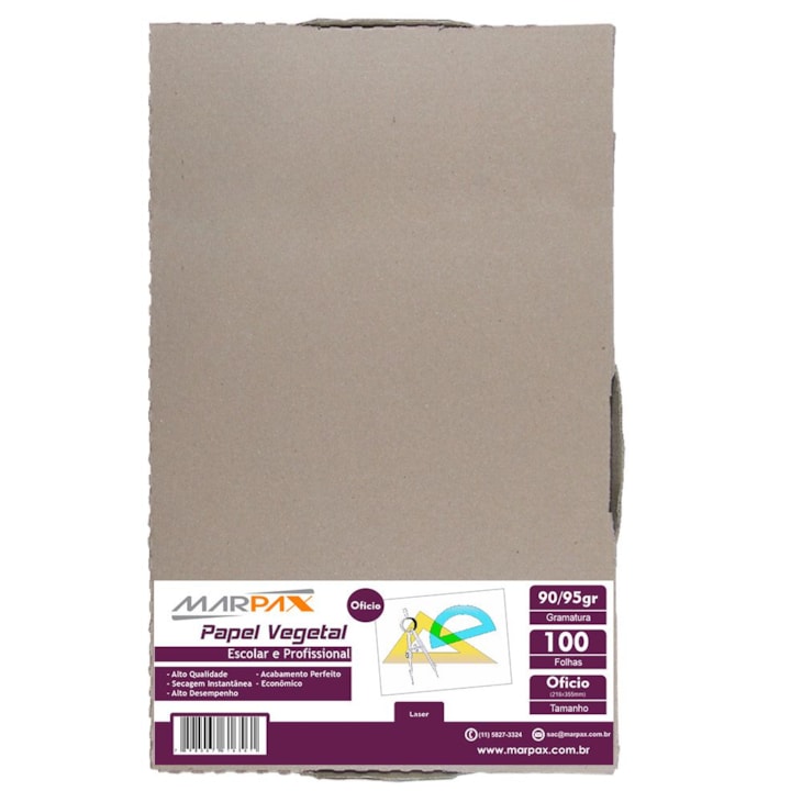 Papel Vegetal Ofício 216x355mm 90/95 g/m² Translúcido 100fls