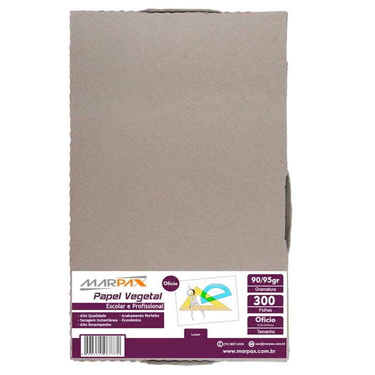 Papel Vegetal Ofício 216x355mm 90/95 g/m² Translúcido 300fls