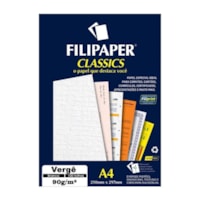 Papel Vergê Branco A4 210x297mm 90g/m² Filipaper 100 Folhas