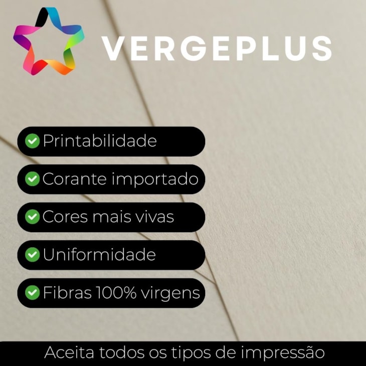 Papel Vergê Plus 80g A4 210x297mm Berilo Marpax com 50fls