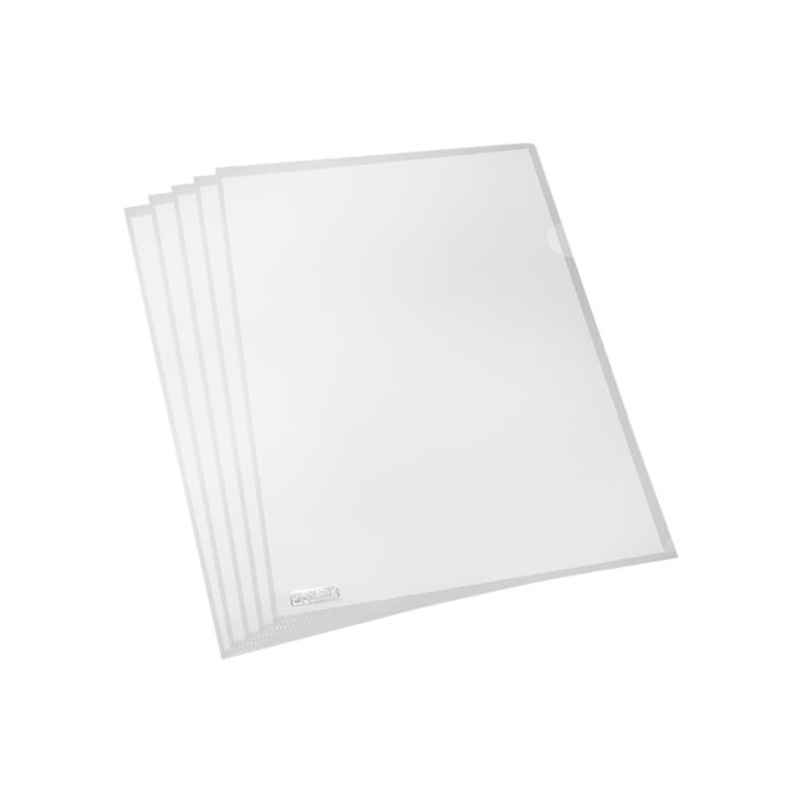 Pasta L A4 Plástica 218x306mm PP Transparente Plastpark 10un
